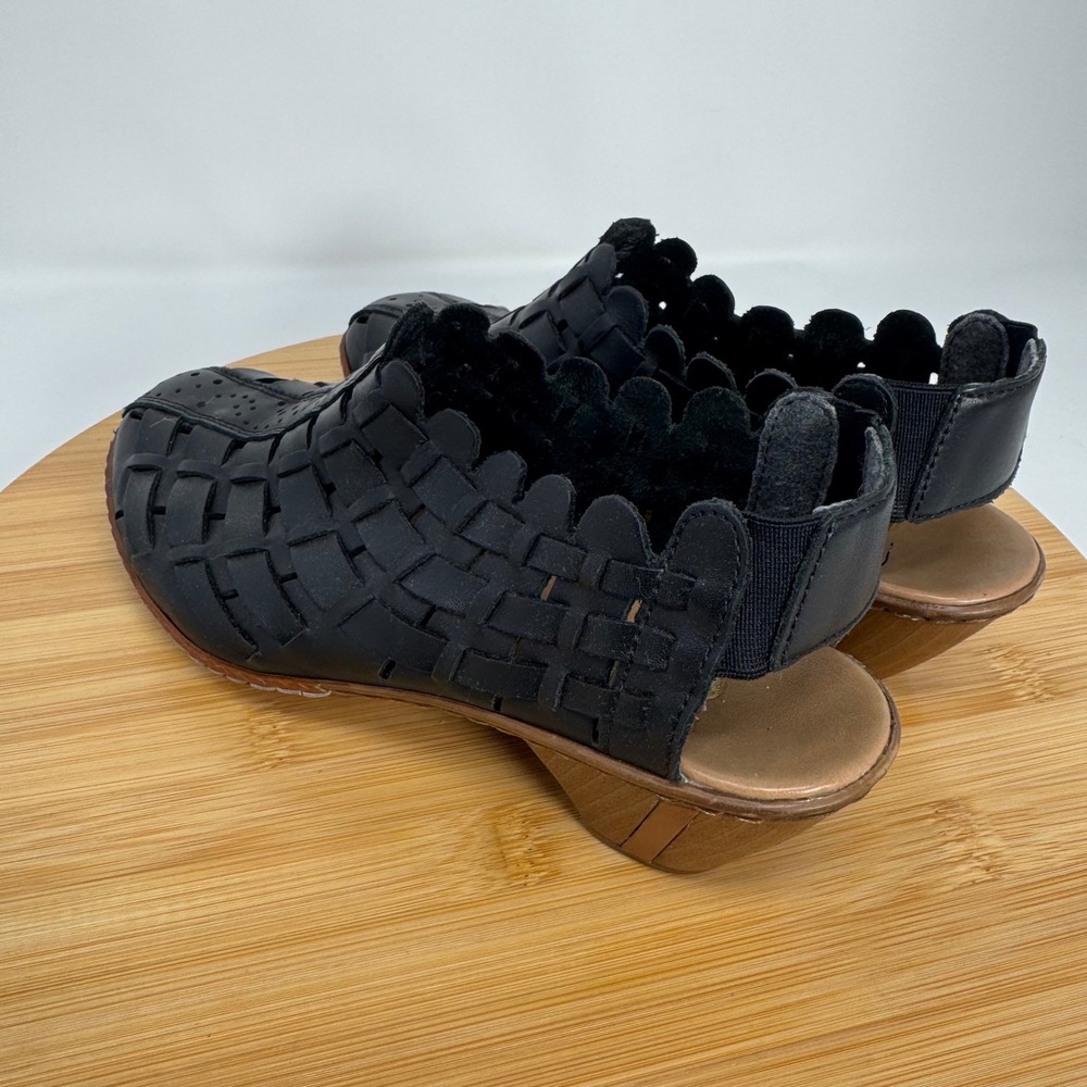 Rieker Antistress Black Woven Leather Slingback Block Heel Sandals EU 36 - Picture 11 of 11